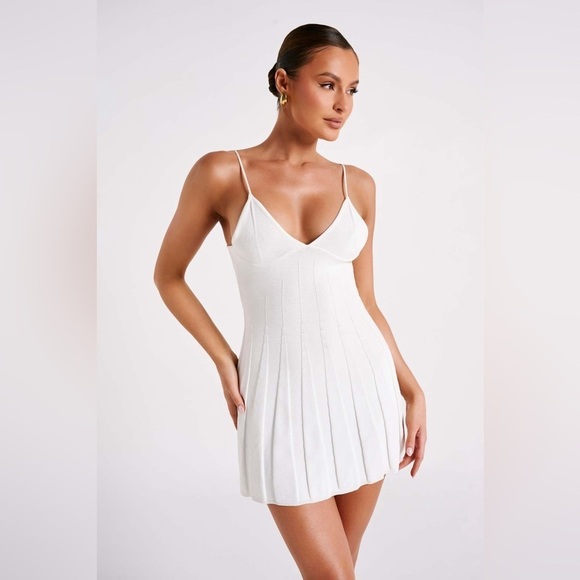 NWT MESHKI | Kendra Rib Knit Mini Dress | White | XXL - Picture 2 of 15